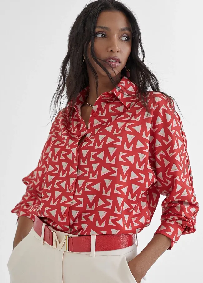 Camisa Roja Estampada By Mayte Moda para mujer Lola Casademunt By Maite Velvet Rouge