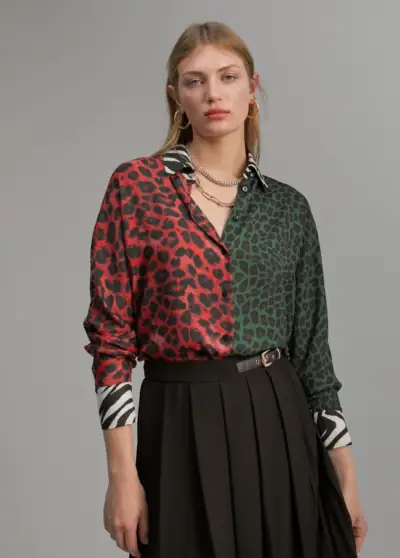 Camisa Animal Print Combinada By Mayte